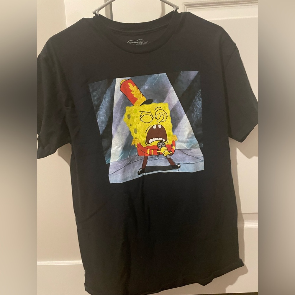Black Spongebob singing graphic tshirt